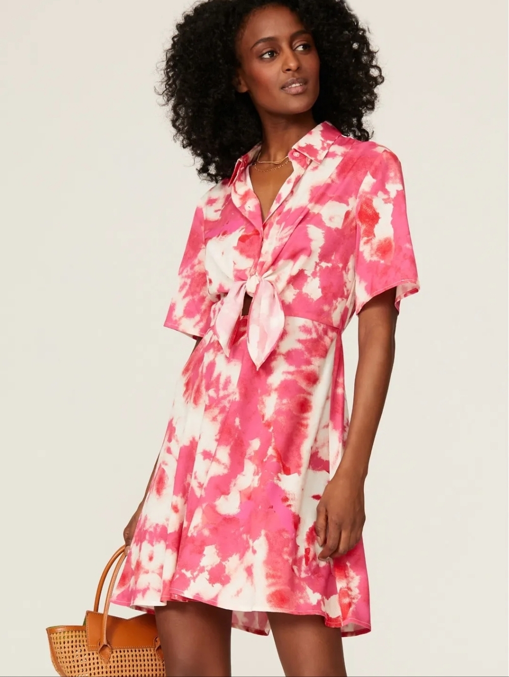 Thakoon Tie Dye Tie Waist Shirt Dress Size 8 MSRP $320